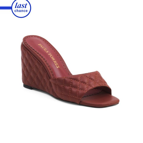 PAULA TORRES Grape Made In Brazil Leather Smonaco Mules - Picture 1 of 2